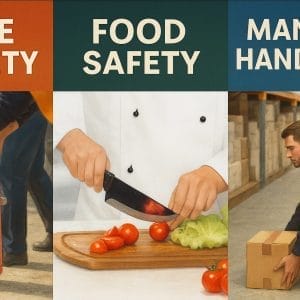 Comprehensive Workplace Safety Course Bundle: Manual Handling, Fire Safety, and Food Safety